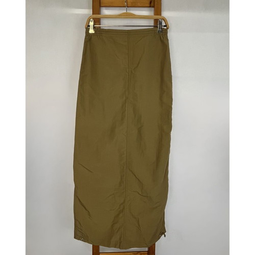 Vintage Joy Olive Khaki Cargo Maxi Skirt used, elastic waist