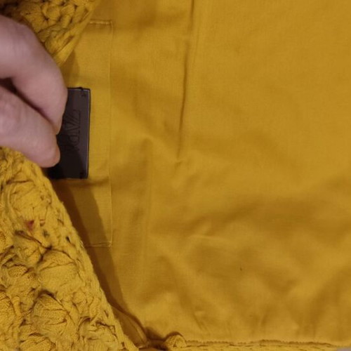 Zara yellow knitted summer shoulder bag new