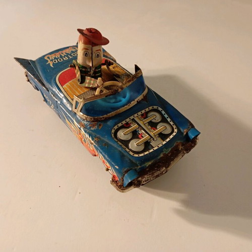 Used metal YOSHIYA KO Bump n Go vintage toy car from 1950s