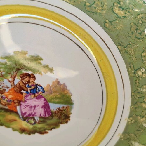 Porcelain decorative plate used with vintage style by Keramikos