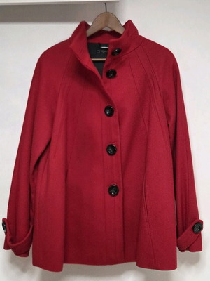 Raxevsky coat 80% wool red like new, size S
