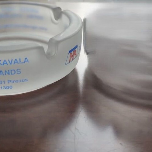 Glass ashtray used "Agoudimos" 1990s