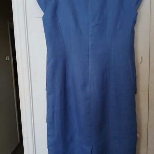 Madeleine blue linen dress like new, medium size