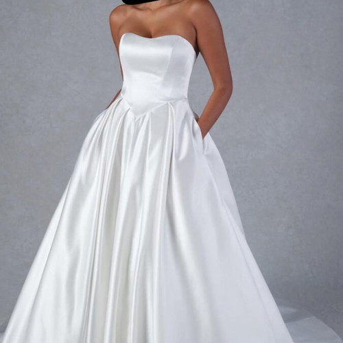 Justin Alexander Mikado strapless wedding dress with sweetheart neckline