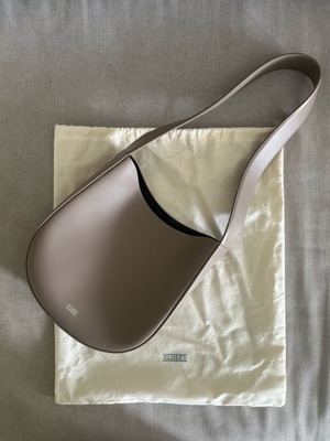 Half Round Small Shoulder Bag New, beige
