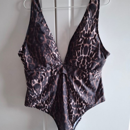 Shein Curve 4XL Leopard Print One-Piece Swimsuit New