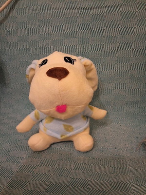 Plush dog like new with suction cup, height 17cm