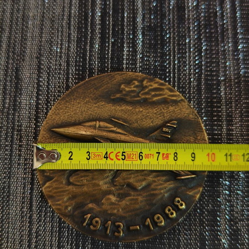 Spanish Air Force commemorative bronze medal 75 years 1913-1988