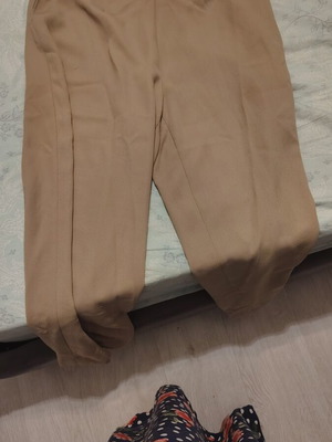 Beige office pants straight fit used, size S