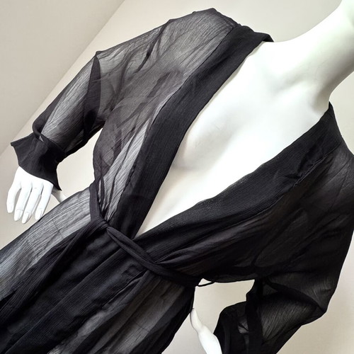 SugarFree transparent black kimono with belt size M