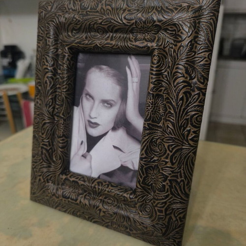 Vintage photo frame dark shade like new with embossed design