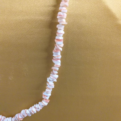 Necklace with broken square-shaped shells from the 1970s