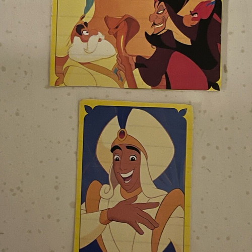 Aladdin stickers used, pack of 4, 1992