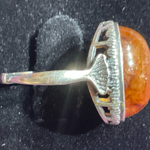 Fire Quartz Silver Ring one size