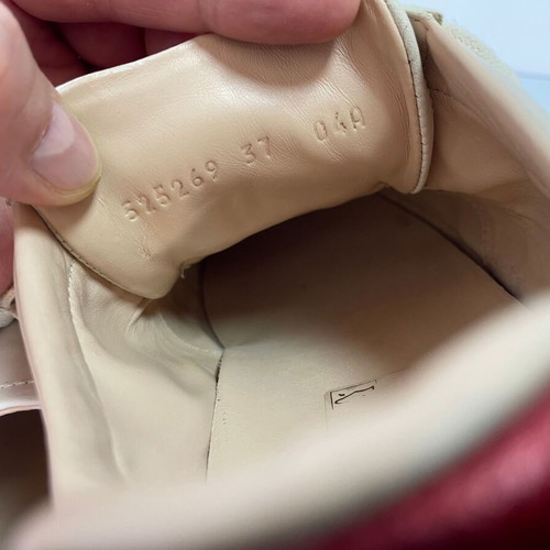 Gucci leather sneakers used, beige, size 37