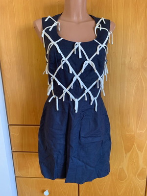 Vintage dress David Warren rayon-linen like new with unique back design