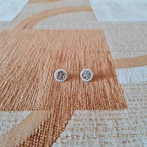 Guess stainless steel earrings, silver