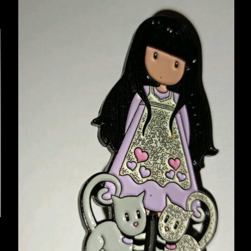 Santoro Gorjuss Jewelry Set like new, bracelet and enamel pin