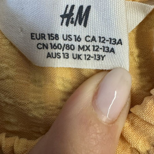 H&M apricot and yellow open-back dress 12-13 years / 158 cm