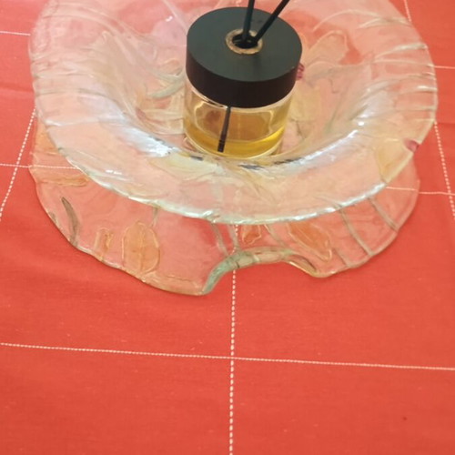 Handmade glass serving set of 2 pieces (tray & bowl)