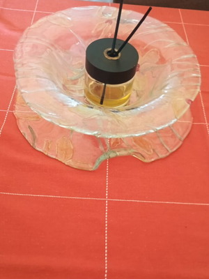 Handmade glass serving set of 2 pieces (tray & bowl)