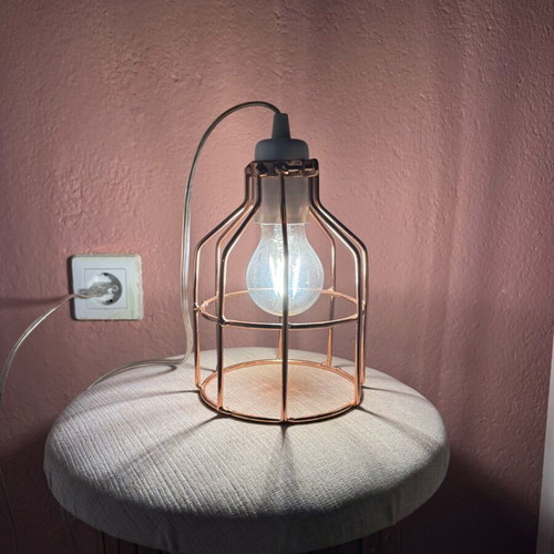 Lamp bronze/copper like new with transparent cable and switch