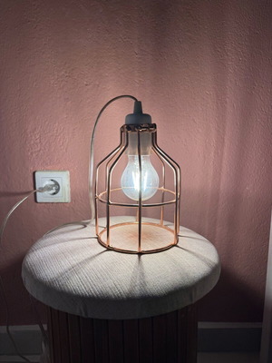Lamp bronze/copper like new with transparent cable and switch