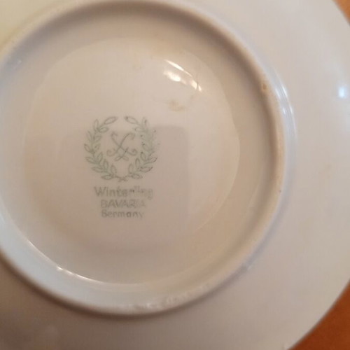 Winterling Bavaria vintage set of 6 coffee plates with Fragonard design