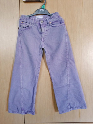 Girls' denim pants Zara 9 years like new, purple