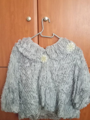 Women's short fur coat used, gray silver, Z&H