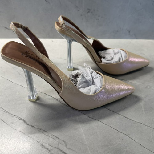 Call It Spring Iridescent Champagne Vegan Slingback Pumps EU 37.5