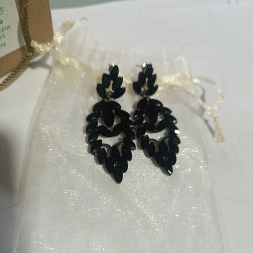 Earrings with black crystals new