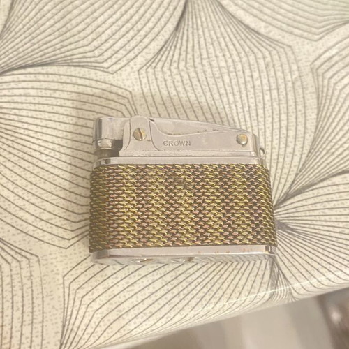 Crown petrol lighter like new with metal case