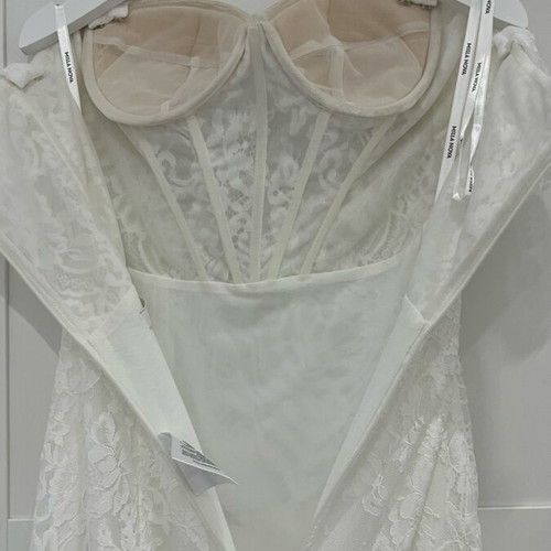 Milla Nova wedding dress SS24 new, white with detachable sleeves and lining