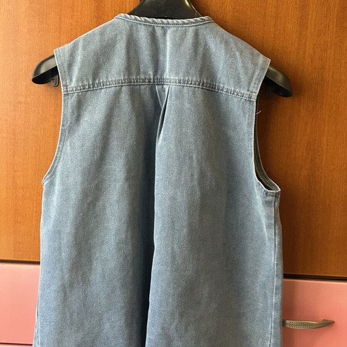 Trendyol sleeveless jean jacket, size L, blue