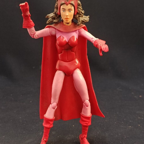 Marvel Legends Scarlet Witch and Black Panther figures used, 6 inches