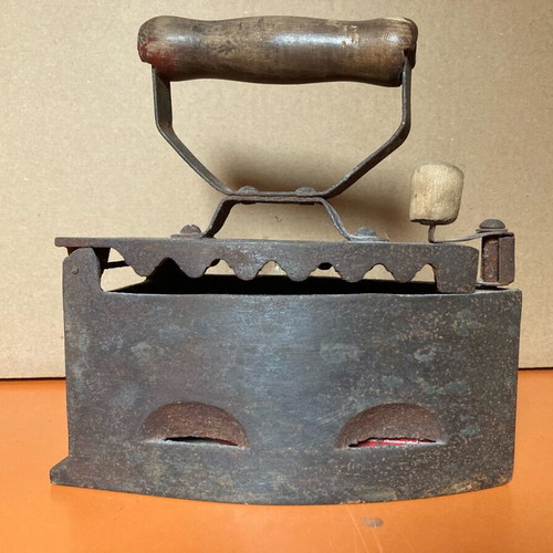 Antique charcoal iron used, collectible