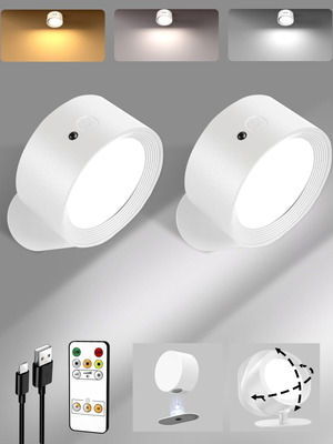 EZVALO Wireless LED Wall Lamps Set of 2 like new, touch and remote