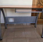 Glass desk with metal frame Neoset used with chair and lamp gift