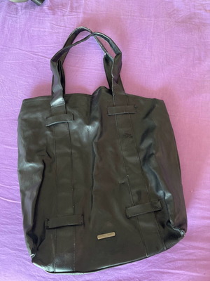 Armani Jeans shoulder bag used, black leather with minor wear