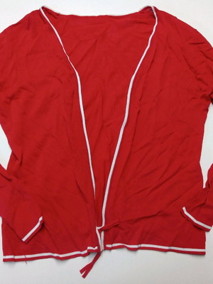 Red thin cardigan with zipper like new
