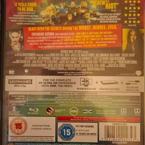 Suicide Squad 4K Blu-ray like new without Greek subtitles