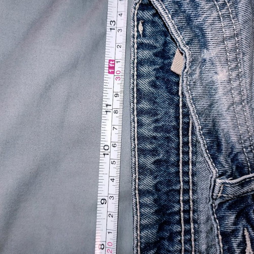 Denim shorts S with distressed details refurbished