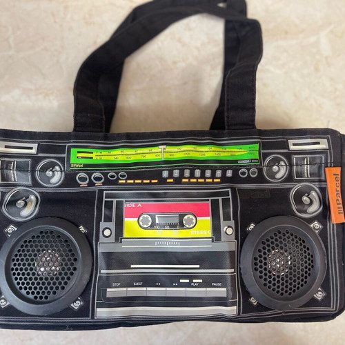 Boombox NYC Parcel Handbag with Built-in Stereo Speakers New