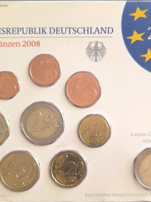 Official Germany 2008 coin set with extra 2€ souvenir sealed new