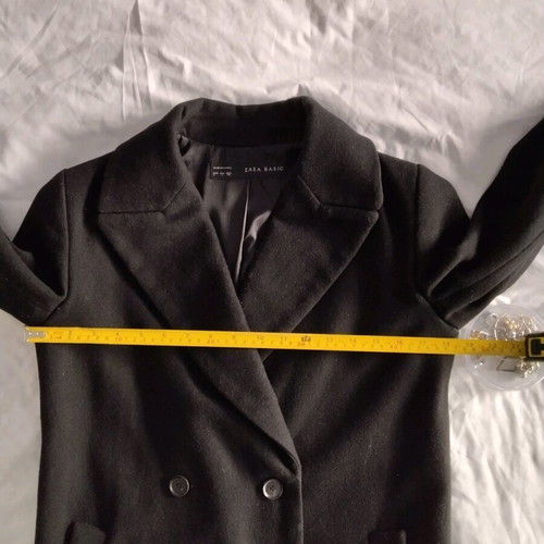 Zara black wool coat like new, size S