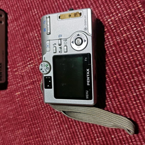 Pentax Optio SVi digital camera used with case and charger