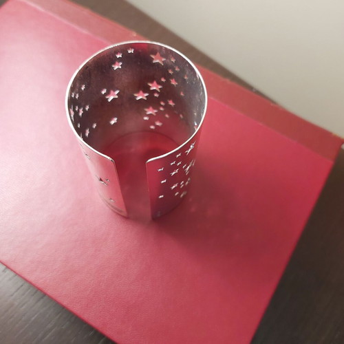 Vintage tealight holder with lacquer coated and new candle