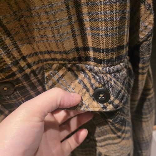 No Excess checked shirt jacket, men's L, brown