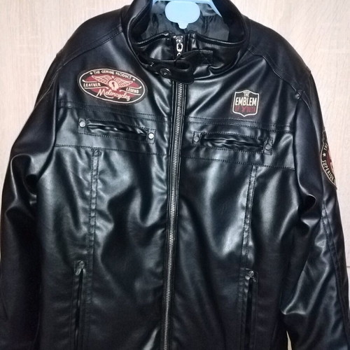 Mandarino boys' motorcycle leather jacket like new, black, 140 cm